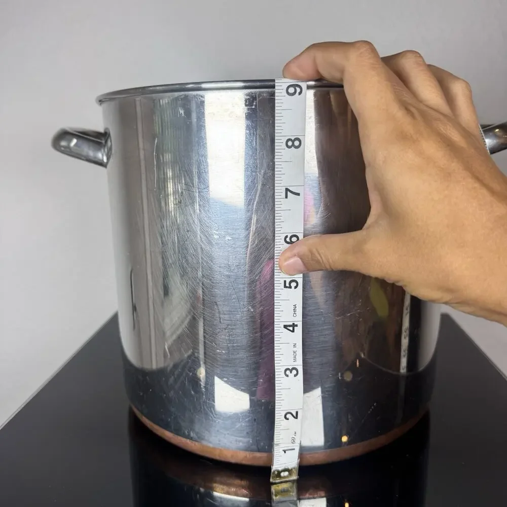 VTG Revere Ware 1801 Copper Bottom 12 Qt Quart StockPot w/ Lid Clinton Illinois
